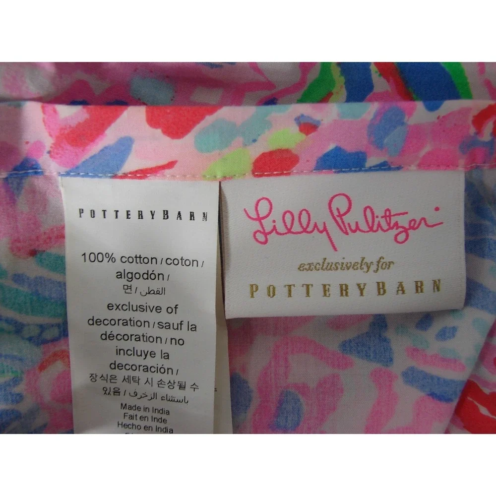 Pottery Barn Lilly Pulitzer Fan Sea Pants Shower Curtain 72x72 100% Cotton NWOT